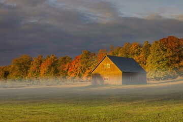 Barn and fog - Door County WI