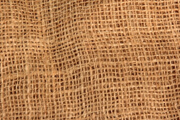 natural burlap background close-up. Fabric background