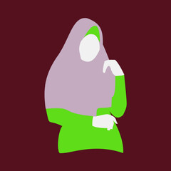 hijab woman icon without face, muslim fashion, woman illustration