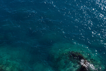 Fototapeta premium deep turquoise sea water. top view. High quality photo