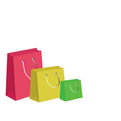 Gift paper bags, great design for any purpose. Vector design template. Happy birthday. icon vector illustration. Vector texture. Empty packaging.Vector holiday illustration.