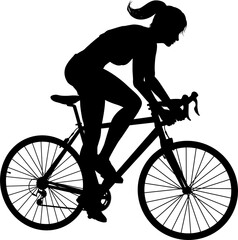 Fototapeta na wymiar Woman Bike Cyclist Riding Bicycle Silhouette