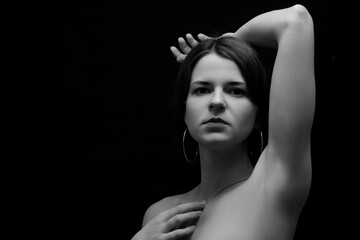 sensual woman in dark