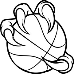 Eagle Bird Monster Claw Holding Basketball Ball