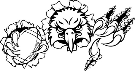 Eagle Football Cartoon Mascot Ripping Background
