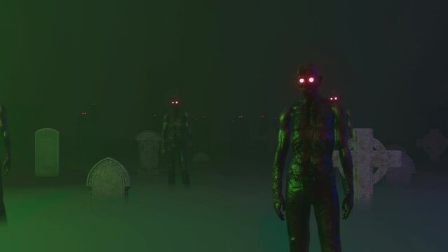Halloween Zombie Tombstone Background (Loop)