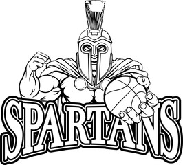 Spartan Trojan Basketball Sports Mascot