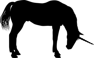 Obraz premium Unicorn Silhouette Horned Horse