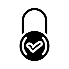 lock padlock glyph icon vector. lock padlock sign. isolated symbol illustration