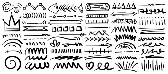 Hand drawn doodle elements design vector. 