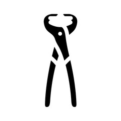 nail puller pliers glyph icon vector. nail puller pliers sign. isolated symbol illustration