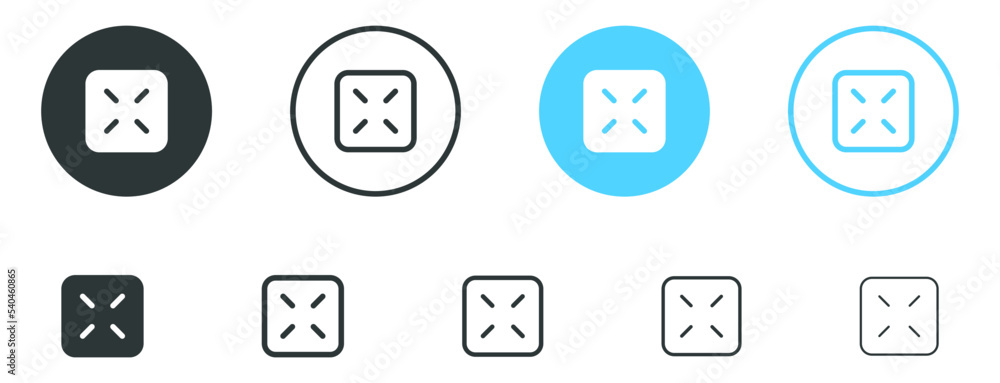 Poster maximize icon rally compact size scale icons . full screen icon, zoom in icon - video expand reduce 