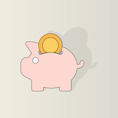 piggy bank illustration , can be used for icons