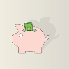 piggy bank illustration , can be used for icons