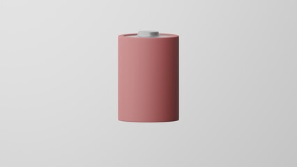 Minimalism Battery, accumulator symbol. On white background. 3d render
