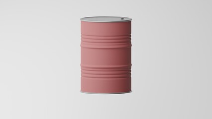 Minimalism Oil Drum, commodities symbol. On white background. 3d render