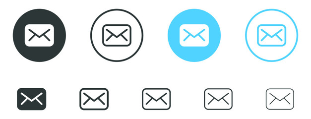 envelope icon, email message icon - Mail icon button sign, notification new message icons buttons