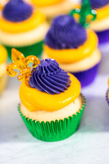 Mardi Gras cupcakes