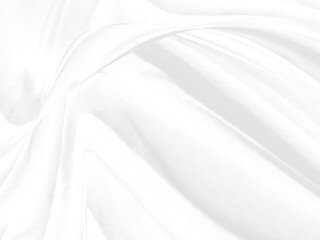 Fototapeta na wymiar fashion soft fabric Clean textile woven beautiful abstract smooth curve shape decorative white background