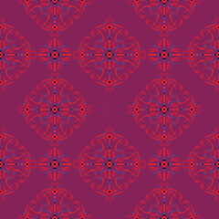 Aesthetic Contemporary printable seamless pattern with abstract line shapes and lines in bright colors. vector Illustration. Perfect for textile printing, invitations, greeting cards, wrapping papers