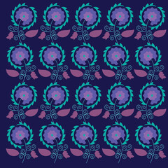 Seamless, Hand sketched vector vintage leaves, flowers, fish, Wild and free. Perfect for textile printing, invitations, greeting cards, blogs, wrappers and posters.	
