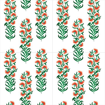 Seamless, Hand sketched vector vintage leaves, flowers, fish, Wild and free. Perfect for textile printing, invitations, greeting cards, blogs, wrappers and posters.	
