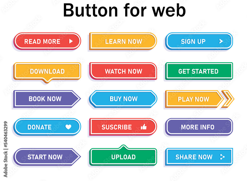 Wall mural cta web button collection