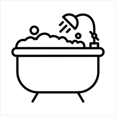 Bathtub Icon Logo Design Vector Template Illustration Sign And Symbol