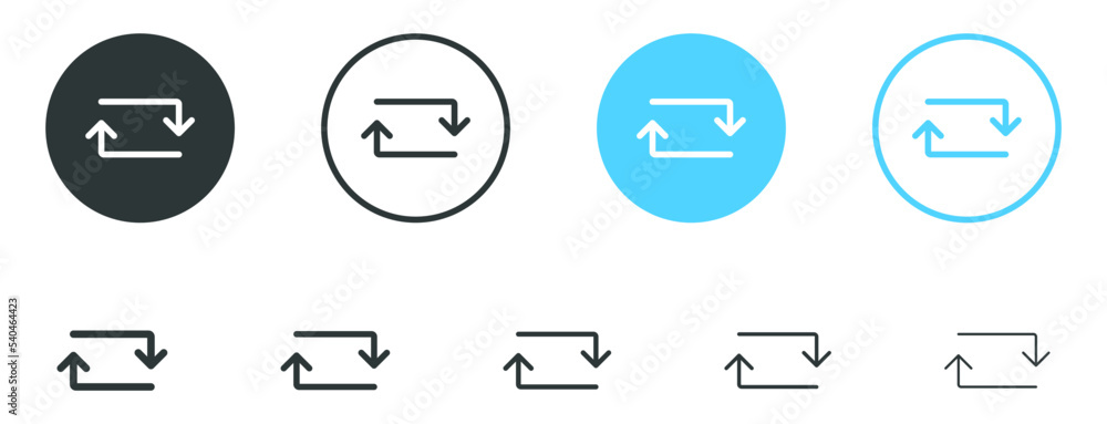 Poster Refresh icon, sync repeat and reload arrow icon symbol convert button sign. recycle icon vector. update icon with two arrows