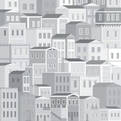 Square black and white background with many houses, flat vector, residential area, real estate