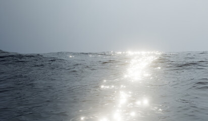 Blue sea surface for background. 3D rendering.