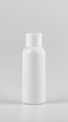 cosmetic flacon tube on white background. blank label vertical template. white unbranded cosmetic flacon mock up. branding identity flacon mockup concept