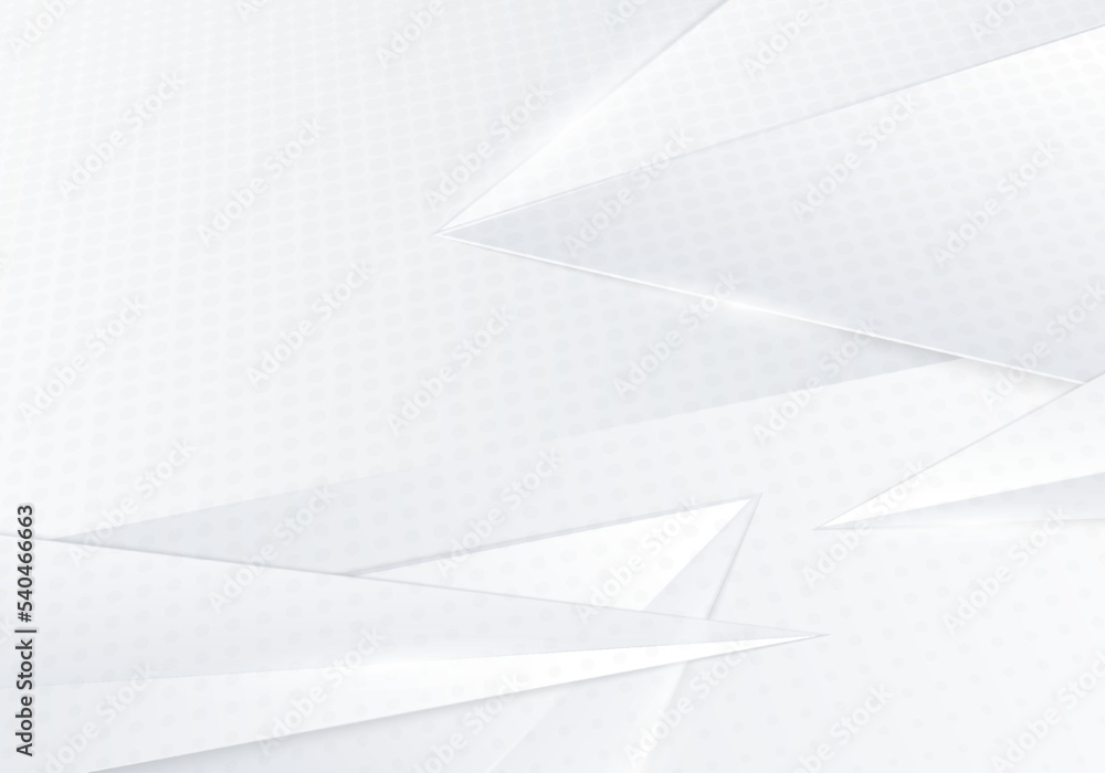 Poster abstract trianbles shapes of geometric pattern style decoration. overlapping gradient gray and white