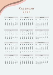 Calendar 2026