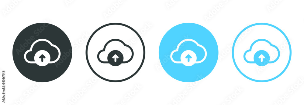 Aufkleber upload icon, cloud uploading symbol, arrow up icon