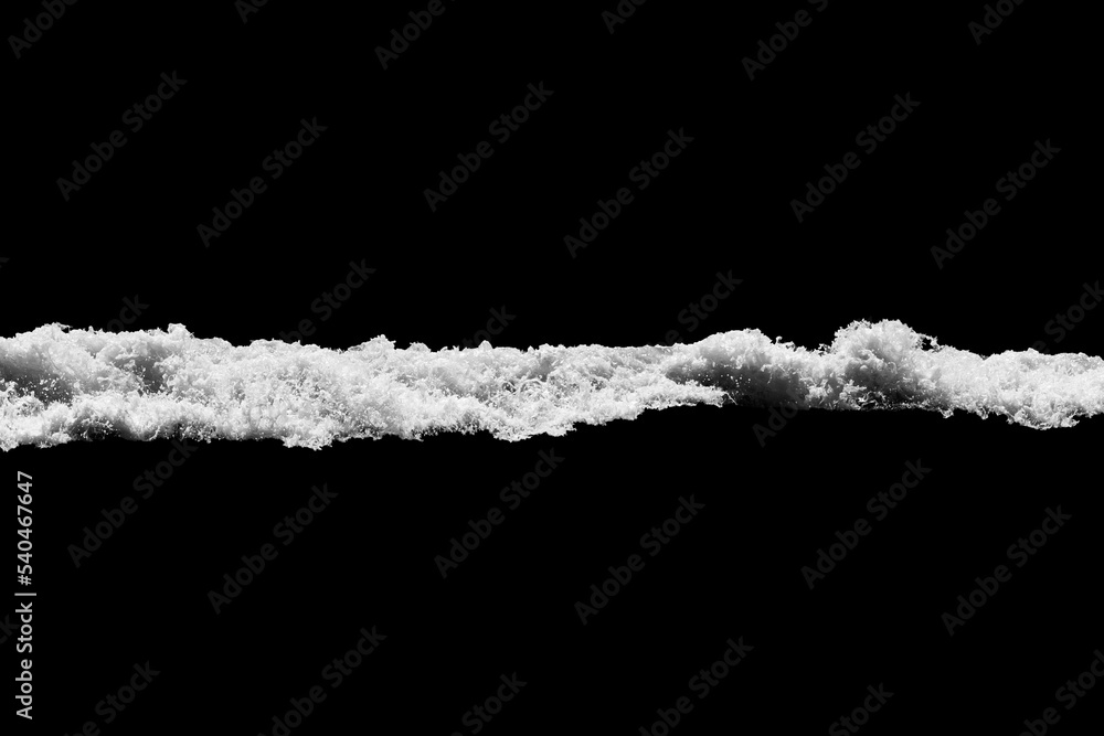 Poster sea wave with foam isolated on black background