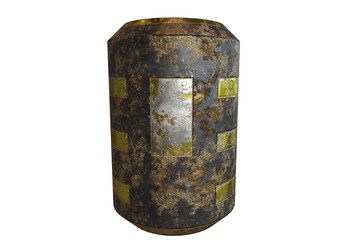 3D render of an old barrel. The modern object  for the game