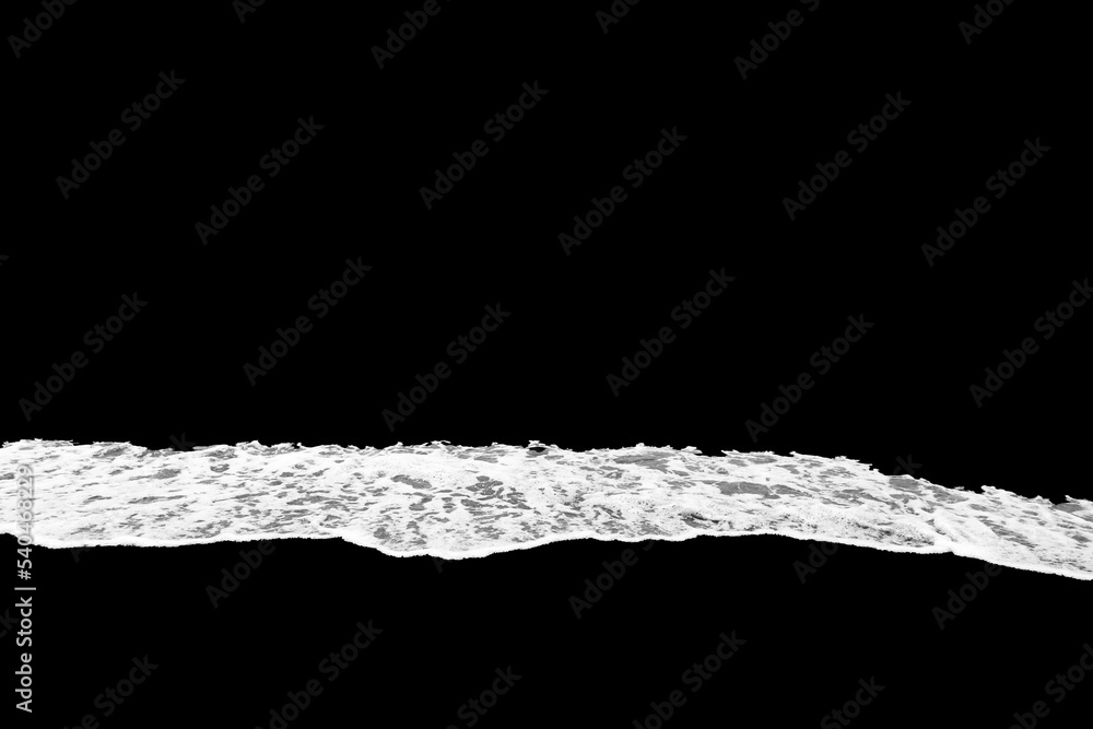 Poster sea wave with foam isolated on black background