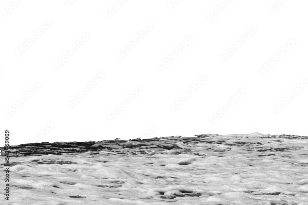 Poster sea wave with foam isolated on white background
