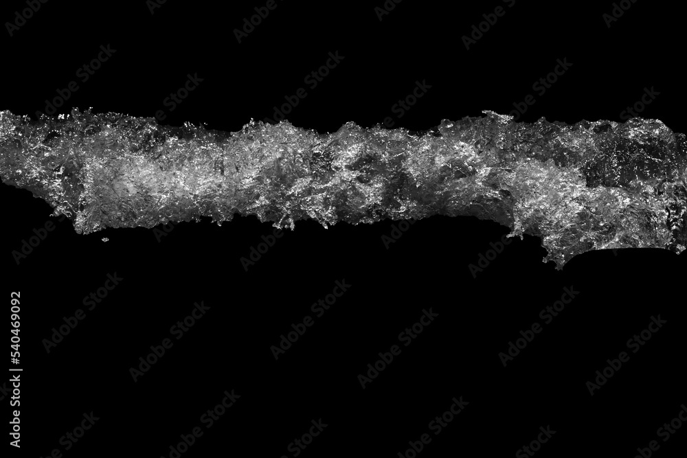 Poster sea wave with foam isolated on black background