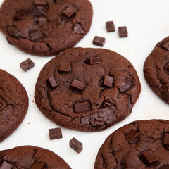 Fresh baked double chocolate cookie