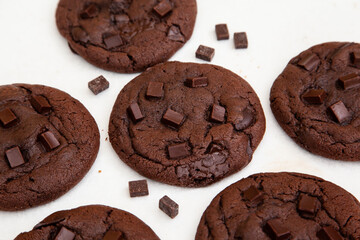 Fresh baked double chocolate cookie