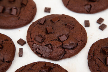 Fresh baked double chocolate cookie