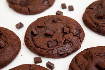Fresh baked double chocolate cookie