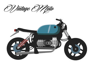 Classic vintage motorcycle in vector format