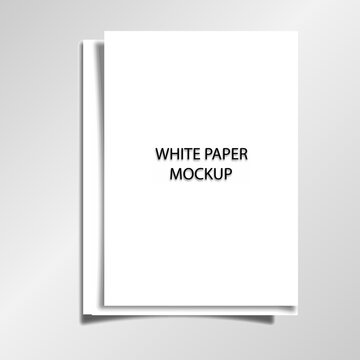 White paper mockup isolated on white background in vector format.