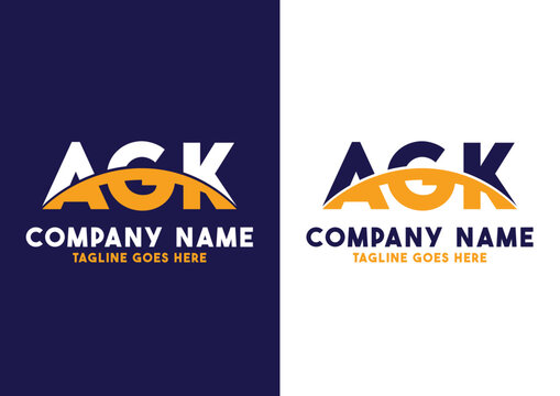 Letter AGK logo design vector template, AGK logo
