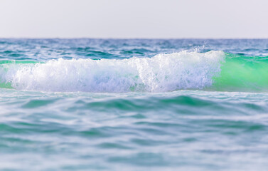 Obraz premium Storm waves on the Mediterranean coast. Beaches coast of Israel