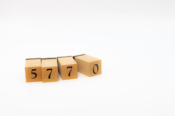 木ブロック　数字　Number　ナンバー　5770