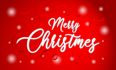 Merry Christmas and New Year Typographical on red Xmas background. Merry Christmas card. Vector Illustration